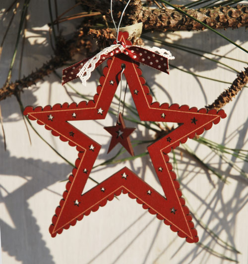 Christmas Star ornament  - red - DNR23