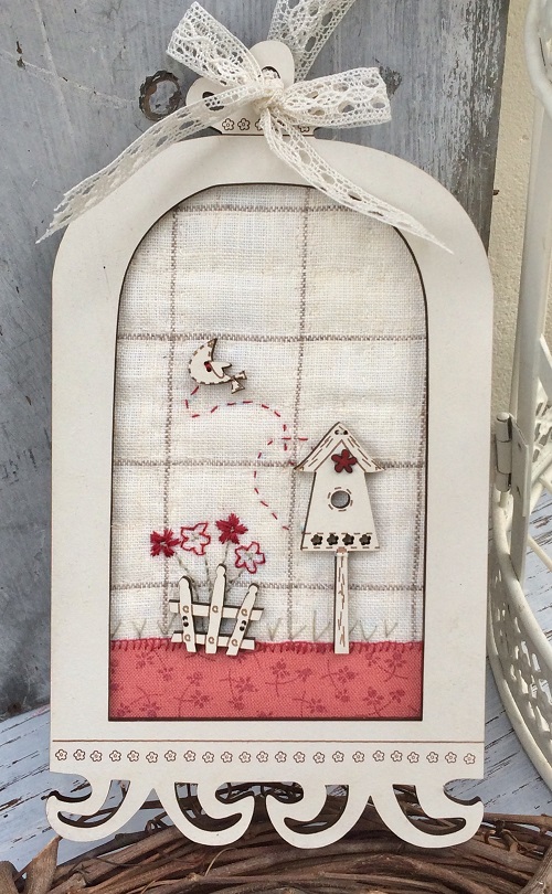Mini quilt pattern- Birdcage frame & flowers- TB77