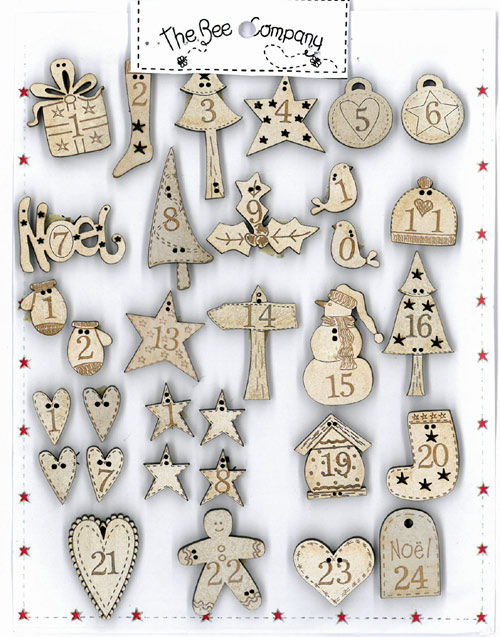 24 Advent calendar buttons - NO1