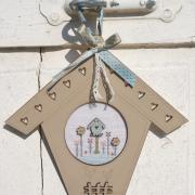 Cross stitch chart - Linen birdhouse - PC1lin