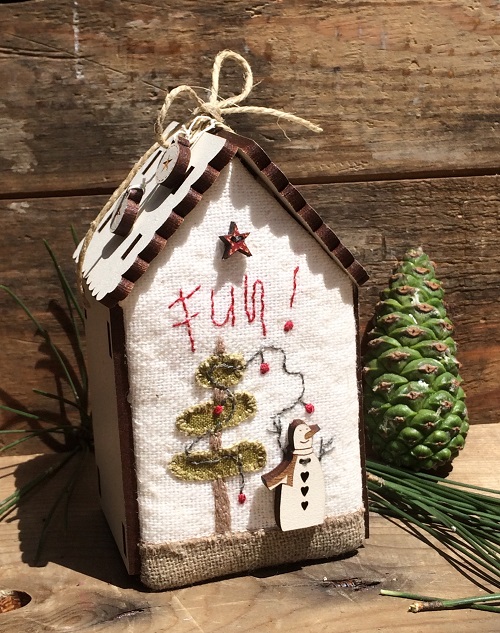 Mini quilt kit - Christmas house 