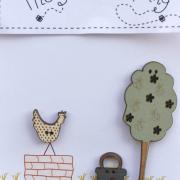 Boutons - poule sur un mur - TB10D 