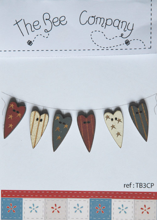 6 boutons Coeurs - TB3CP