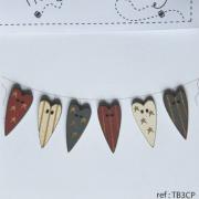 6 boutons Coeurs - TB3CP