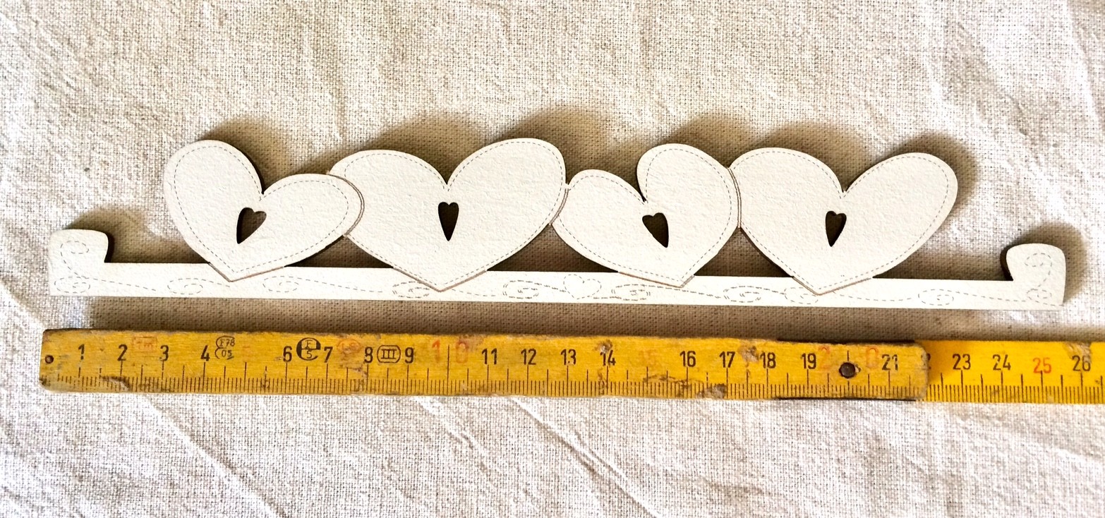 Large Heart hanger TBC7-GM creme - 25.5 cm (cream)