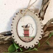 Crosstitch chart mini oval frame 