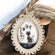 Crosstitch chart mini oval frame 