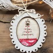 Crosstitch chart Mini Christmas oval frame - TC12A  