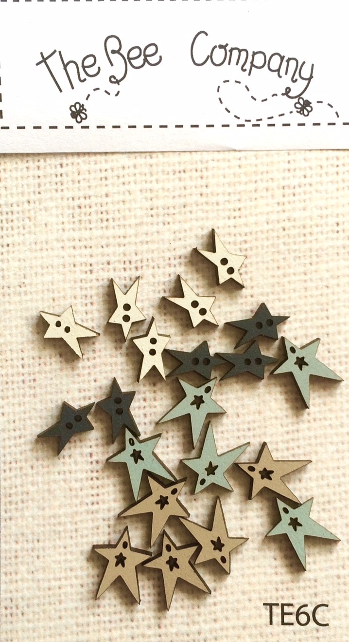 buttons - assorted summer stars - TE6C  